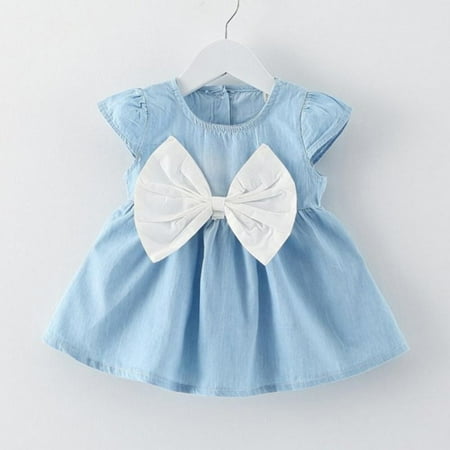 Baby Girls Bow-knot Design Mini Dress Children Baby Summer Fashion Short Sleeve Party Dress Kids Clothes
Baby Girls Bow-knot Design Mini Dress Children Baby Summer Fashion Short Sleeve Party Dress Kids Clothes