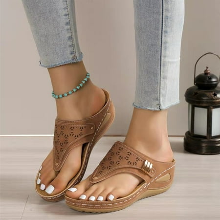 HIMIWAY Wedge Sandals for Women Comfortable Women s Orthopedic Sandals Fishmouth Wedges High-heeled Shoes Women s Shoes Sandals Light Brown 39
HIMIWAY Wedge Sandals for Women Comfortable Women s Orthopedic Sandals Fishmouth Wedges High-heeled Shoes Women s Shoes Sandals Light Brown 39