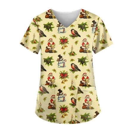 Dorkasm Christmas Womens Scrub Top Scrub Tops Printed Thanksgiving Going Out Tops for Sexy Soft Nursing Christmas Blouses Casual Holiday Fall Plus Size T Shirts Snowman Pockets Yellow L
Dorkasm Christmas Womens Scrub Top Scrub Tops Printed Thanksgiving Going Out Tops for Sexy Soft Nursing Christmas Blouses Casual Holiday Fall Plus Size T Shirts Snowman Pockets Yellow L