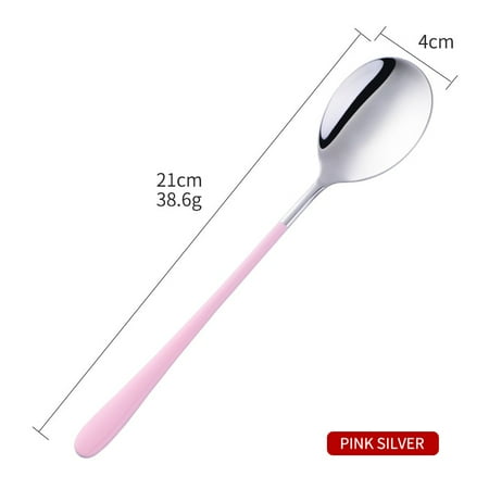 New 7 Colors Stainless Steel Long Handle Coffee Spoon Silver Soup Spoon Korean Mixing Spoons Set Dessert Honey Ice Kitchen Tools
New 7 Colors Stainless Steel Long Handle Coffee Spoon Silver Soup Spoon Korean Mixing Spoons Set Dessert Honey Ice Kitchen Tools