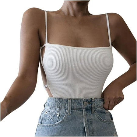 CYMMPU Women Clothing Women s Sexy Bustier Streetwear Cropped Tank Slim Fit Crop Tops Sleeveless Cami Solid Round Neck Tank Summer Shirts White 
CYMMPU Women Clothing Women s Sexy Bustier Streetwear Cropped Tank Slim Fit Crop Tops Sleeveless Cami Solid Round Neck Tank Summer Shirts White
