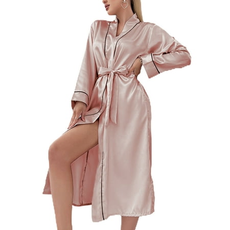 Niuer Ladies Soft Kimono Bathrobe Women Lightweight Pajamas Long Sleeve Sleepwear Lace Up Loose Robe Light Pink M
Niuer Ladies Soft Kimono Bathrobe Women Lightweight Pajamas Long Sleeve Sleepwear Lace Up Loose Robe Light Pink M