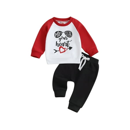 Bslissey Valentine s Day Toddler Baby Boys 2Pcs Outfits Long Sleeve Letter Print Contrast Color Sweatshirt and Black Drawstring Pants for Infant Casual Clothes 0-3T
Bslissey Valentine s Day Toddler Baby Boys 2Pcs Outfits Long Sleeve Letter Print Contrast Color Sweatshirt and Black Drawstring Pants for Infant Casual Clothes 0-3T