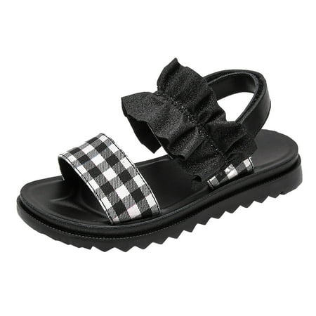 Toddler Girls Black Casual Sandals 9 Years-9.5 Years