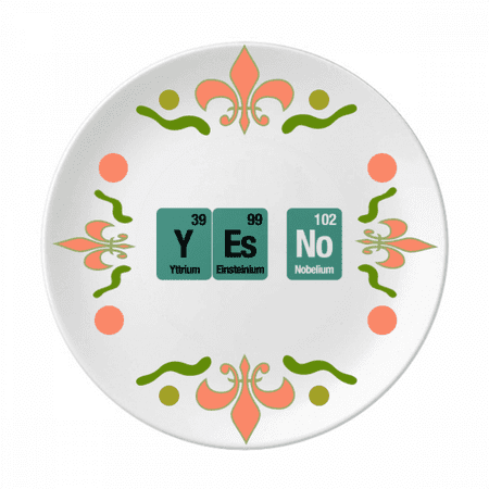 Yes No Checal Element Science Flower Ceramics Plate Tableware Dinner Dish