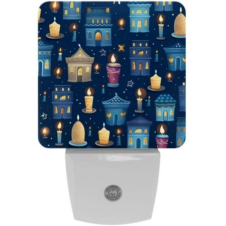 Hanukkah LED Square Night Lights - Energy Efficient Plug-in Wall Lamp with Auto Sensor Soft Glow Illumination - for Bedroom Nursery Bathroom - Set of 2 White
Hanukkah LED Square Night Lights - Energy Efficient Plug-in Wall Lamp with Auto Sensor Soft Glow Illumination - for Bedroom Nursery Bathroom - Set of 2 White