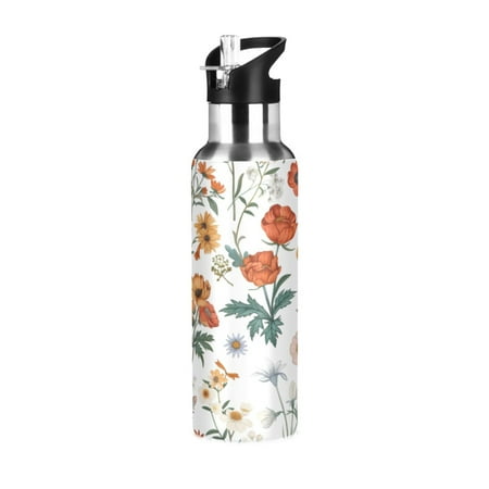 Water Bottles 20oz Straw Lid Wide Mouth Stainless Steel for School Sport Travel Different Wildflower
Water Bottles 20oz Straw Lid Wide Mouth Stainless Steel for School Sport Travel Different Wildflower