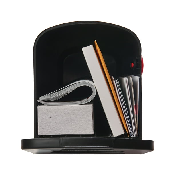 Gibraltar Mailboxes Stalwart Medium, Plastic, Post Mount Mailbox, Black, T1P00B00