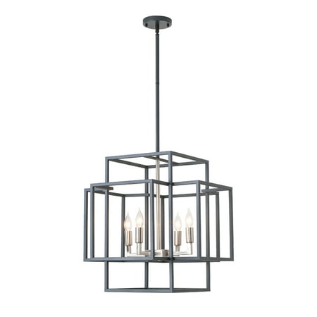 Magic Home Industrial Traditional Vantage 4 - Light Lantern Rectangle Chandelier Ceiling Mount E12 Adjustable Hanging Height Grey
Magic Home Industrial Traditional Vantage 4 - Light Lantern Rectangle Chandelier Ceiling Mount E12 Adjustable Hanging Height Grey