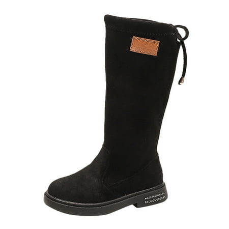Toddler Kids Baby Boys Girls Fashion Flock Long Outdoor Shoes Boots