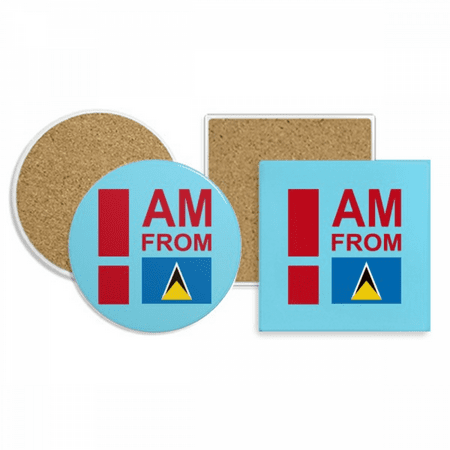 I Am From Lucia Coaster Cup Mug Holder Absorbent Stone Cork Base Set
