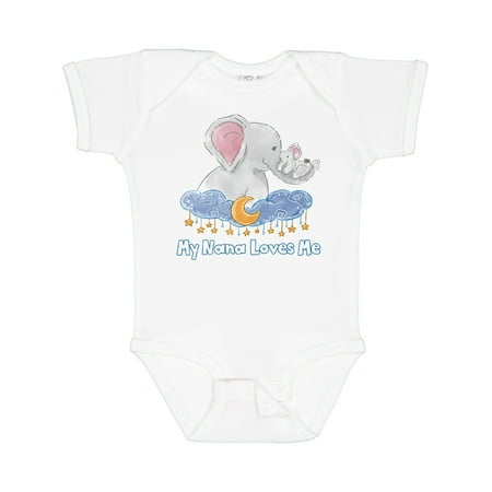 Inktastic My Nana Loves Me Cute Elephants Clouds Moon and Stars Gift Baby Boy or Baby Girl Bodysuit
Inktastic My Nana Loves Me Cute Elephants Clouds Moon and Stars Gift Baby Boy or Baby Girl Bodysuit