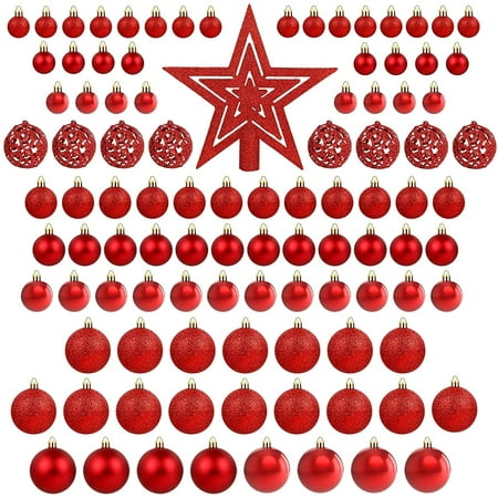 Naler 101 Pcs Christmas Ball Ornaments Set Red Tree Decorations Hanging Ball for Xmas Party Wedding
Naler 101 Pcs Christmas Ball Ornaments Set Red Tree Decorations Hanging Ball for Xmas Party Wedding
