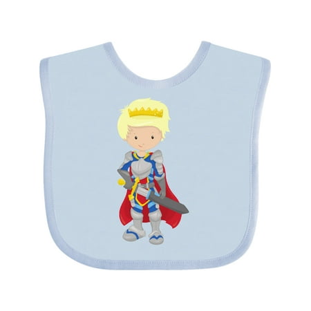 Inktastic Prince King Knight Sword Crown Blond Hair Gift Baby Boy Bib