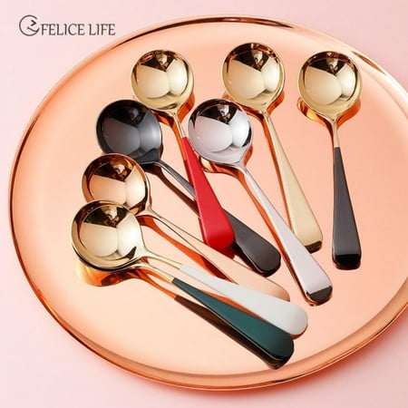 Promotions! Colorful Soup Spoon 304 Stainless Steel Dinner Spoon With Long Handle Dessert Spoon For Kitchen Tableware Coffee Scoop
Promotions! Colorful Soup Spoon 304 Stainless Steel Dinner Spoon With Long Handle Dessert Spoon For Kitchen Tableware Coffee Scoop