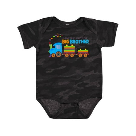 Inktastic I Am the Cutest Big Brother - Train Gift Baby Boy Bodysuit