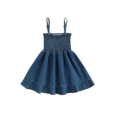 Calsunbaby Kids Baby Girls Casual Big Hem Dress Solid Spaghetti Strap One-piece Denim Summer Sundress Dark Blue 2-3 Years
Calsunbaby Kids Baby Girls Casual Big Hem Dress Solid Spaghetti Strap One-piece Denim Summer Sundress Dark Blue 2-3 Years