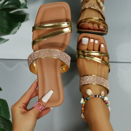 PEASKJP Slippers for Women Indoor And Outdoor Women Flat Slippers Fashion Women Indoor and Outdoor Beach Flip Flops Shower Shoes with Cushioned Thick Sole Gold 7.5
PEASKJP Slippers for Women Indoor And Outdoor Women Flat Slippers Fashion Women Indoor and Outdoor Beach Flip Flops Shower Shoes with Cushioned Thick Sole Gold 7.5