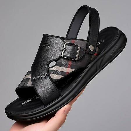 

Summer Men s Sandals Men Leather Sandals Classic Roman Sandals Slipper Soft Outdoor Sneakers Beach Rubber Men Trekking Sandals A6