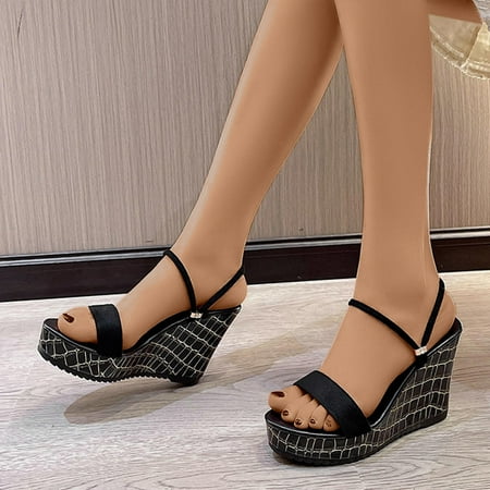 Dresses For Women Sandals 2023 Women s Slope Heeled Thick Sole Slippers High Heeled Sponge Sole Roman Sandals Black
Dresses For Women Sandals 2023 Women s Slope Heeled Thick Sole Slippers High Heeled Sponge Sole Roman Sandals Black