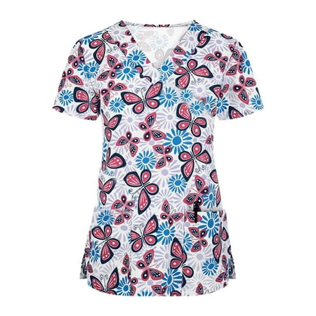 Summer Savings Clearance 2023! Scrub Tops for Women Summer Plus Size Aesthetic Butterfly Short Sleeve V Neck with Pockets Nurse Working Uniforms S-3XL
Summer Savings Clearance 2023! Scrub Tops for Women Summer Plus Size Aesthetic Butterfly Short Sleeve V Neck with Pockets Nurse Working Uniforms S-3XL