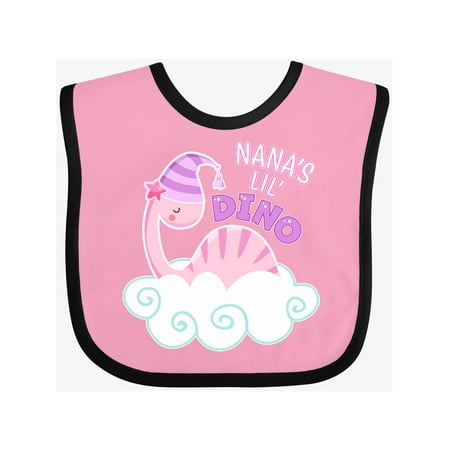 Inktastic Nana s Lil Dino with Cute Pink Baby Dinosaur Gift Baby Boy or Baby Girl Bib