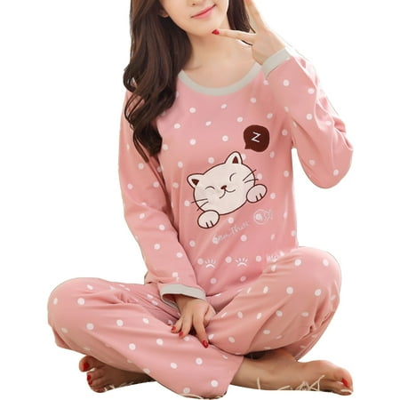 Naturegr Casual Women Cartoon Animal Print O Neck Top Long Pants Pajamas Sleepwear Set
Naturegr Casual Women Cartoon Animal Print O Neck Top Long Pants Pajamas Sleepwear Set