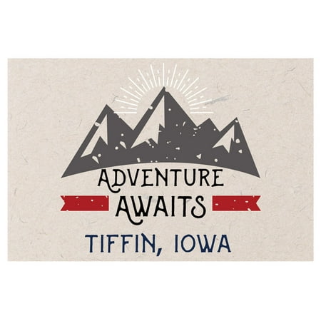 Tiffin Iowa Souvenir 2x3 Inch Fridge Magnet Adventure Awaits Design