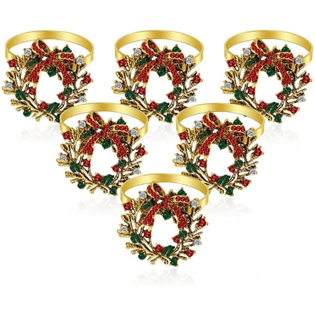 Christmas Wreath Napkin Rings Christmas Napkin Holder Rings for Christmas Holiday Party Dinner Wedding Banquet Dinning Table Settings Decoration (6 Pieces)
Christmas Wreath Napkin Rings Christmas Napkin Holder Rings for Christmas Holiday Party Dinner Wedding Banquet Dinning Table Settings Decoration (6 Pieces)