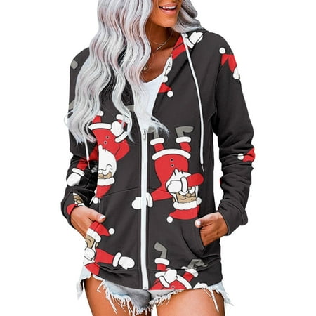 Zip Up Hoodies Women Ugly Santa Print Lightweight Simple Hoody Pullover Shirt Tunic Top Pocket
Zip Up Hoodies Women Ugly Santa Print Lightweight Simple Hoody Pullover Shirt Tunic Top Pocket