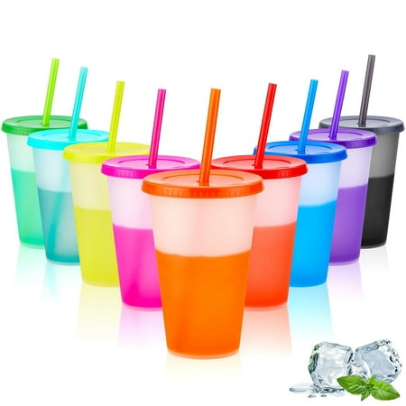 9 PCS Color Changing Tumblers Reusable Changing Cups Set 16oz Plastic Cold Drink Cups In Bright Colors Iced Coffee Cups with Lids and Straws Summer Tumblers for Party
9 PCS Color Changing Tumblers Reusable Changing Cups Set 16oz Plastic Cold Drink Cups In Bright Colors Iced Coffee Cups with Lids and Straws Summer Tumblers for Party