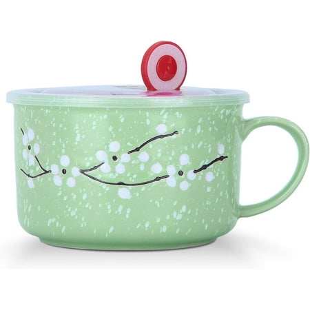 30oz Ceramic Bowl with Lid & Handle Cherry Blossoms Among Snow Flake Pattern Microwave for Instant Noodle Sara Cereal Bowl
30oz Ceramic Bowl with Lid & Handle Cherry Blossoms Among Snow Flake Pattern Microwave for Instant Noodle Sara Cereal Bowl