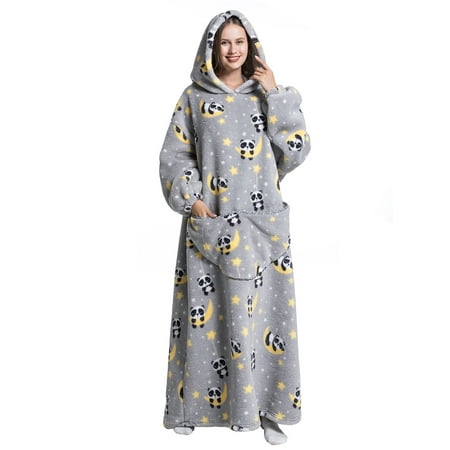 Womens Oversized Hoodie Blanket Fluffy Fleece Long Robes Cartoon Printed Blanket with Front Pocket Winter Pajama Robes Nightwear
Womens Oversized Hoodie Blanket Fluffy Fleece Long Robes Cartoon Printed Blanket with Front Pocket Winter Pajama Robes Nightwear