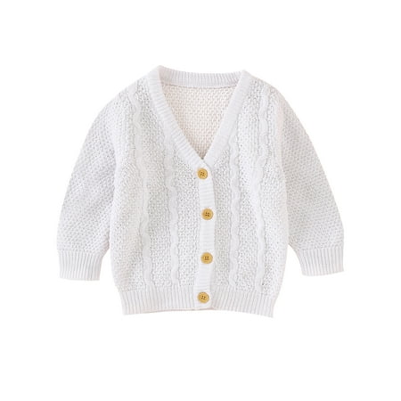 Sunisery Newborn Infant Baby Girls Cardigan Sweater Long Sleeve Button Down Knitted Outwear Fall Winter Clothes White 12-18 Months 
Sunisery Newborn Infant Baby Girls Cardigan Sweater Long Sleeve Button Down Knitted Outwear Fall Winter Clothes White 12-18 Months