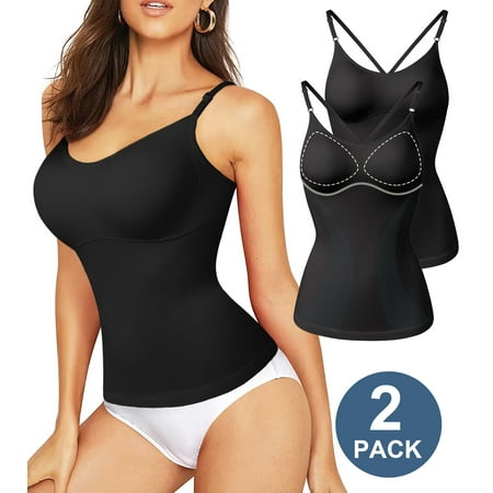 QRIC 2 Pack Shapewear Tops for Women Tummy Control Body Shaper Cami With Built-in Bra
QRIC 2 Pack Shapewear Tops for Women Tummy Control Body Shaper Cami With Built-in Bra