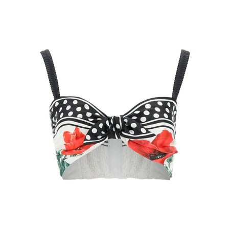 Dolce & gabbana polka dot and poppy bralette top