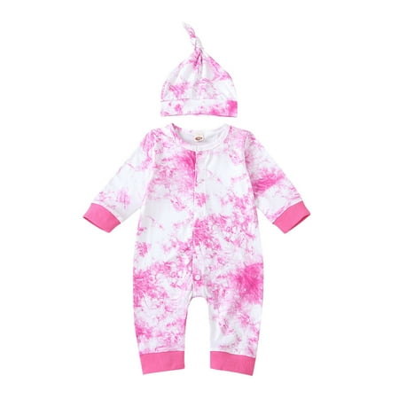 Baby Boys Girls Long Sleeve Tie Dye Patchwork Romper Jumpsuit With Hat Outfits Set 2PCS Clothes 
Baby Boys Girls Long Sleeve Tie Dye Patchwork Romper Jumpsuit With Hat Outfits Set 2PCS Clothes