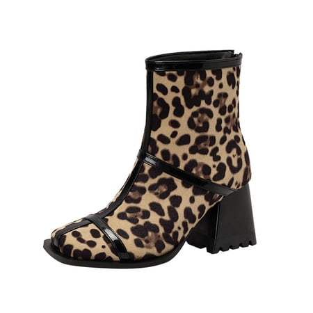 dmqupv Casual Boots for Women Booties Ladies Fashion Solid Color Flock Back Zipper Leopard Boots for Women Low Heel Shoes Brown 8.5
dmqupv Casual Boots for Women Booties Ladies Fashion Solid Color Flock Back Zipper Leopard Boots for Women Low Heel Shoes Brown 8.5