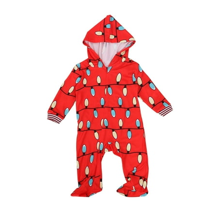 One opening Family Matching Christmas Pajamas Set String Lights Pattern One-Piece Zip-Front Romper with Hood for Family
One opening Family Matching Christmas Pajamas Set String Lights Pattern One-Piece Zip-Front Romper with Hood for Family