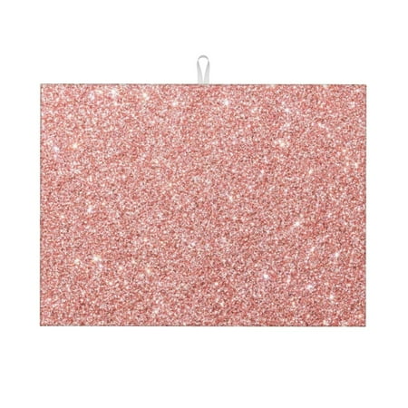 Dish Drying Mats for Kitchen Counter - Rose Gold Pink Glitter 18x24in Dish Drying Pad Coffee Mat with Hanging Loop Super Absorbent Kitchen Counter Mat Coffee Bar Accessories
Dish Drying Mats for Kitchen Counter - Rose Gold Pink Glitter 18x24in Dish Drying Pad Coffee Mat with Hanging Loop Super Absorbent Kitchen Counter Mat Coffee Bar Accessories