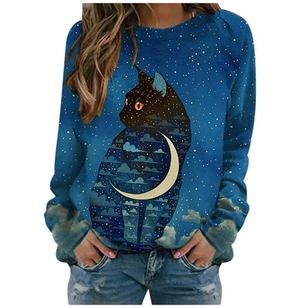 Womens 2022 Simple Crewneck Blouse Long Sleeve Casual Plus Size Loose Thin Pullover Sweatshirts Oversize Boyfriend Cute Cat Print Tops Shirts
Womens 2022 Simple Crewneck Blouse Long Sleeve Casual Plus Size Loose Thin Pullover Sweatshirts Oversize Boyfriend Cute Cat Print Tops Shirts