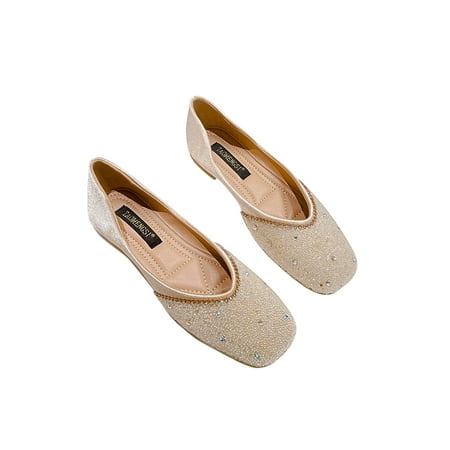 Eloshman Ladies Comfort Slip On Flat Shoes Ballets Fashion Square Toe Wedding Anti-Slip Pumps Beige 7
Eloshman Ladies Comfort Slip On Flat Shoes Ballets Fashion Square Toe Wedding Anti-Slip Pumps Beige 7