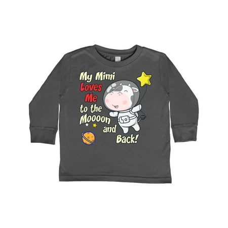 Inktastic My Mimi Loves Me Cow Astronaut Gift Toddler Boy or Toddler Girl Long Sleeve T-Shirt