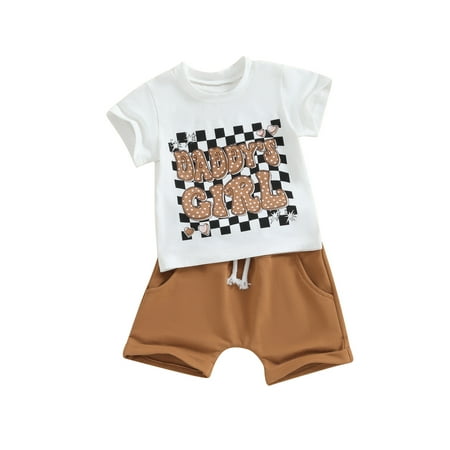 Toddler Baby Girls Clothes Letter Plaid Print Short Sleeve T-shirt + Elastic Shorts with Belt Cute Summer Short 2Pcs Outfit Set
Toddler Baby Girls Clothes Letter Plaid Print Short Sleeve T-shirt + Elastic Shorts with Belt Cute Summer Short 2Pcs Outfit Set