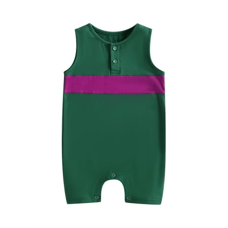 Qtinghua Newborn Infant Baby Boy Girl Summer Romper Solid Sleeveless Ribbed Button One Piece Jumpsuit Clothes Green 12-18 Months
Qtinghua Newborn Infant Baby Boy Girl Summer Romper Solid Sleeveless Ribbed Button One Piece Jumpsuit Clothes Green 12-18 Months