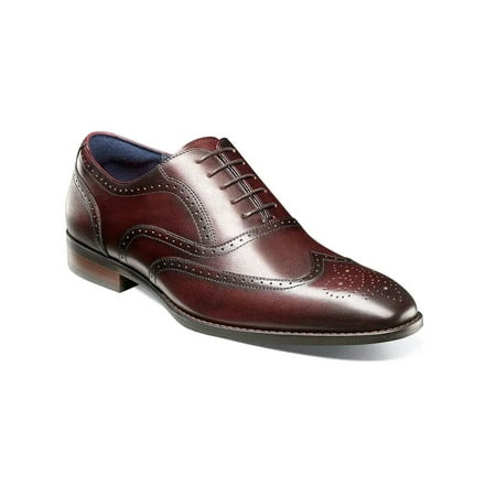 Men s Stacy Adams Kaine Wingtip Oxford Shoes Leather Burgundy 25569-601