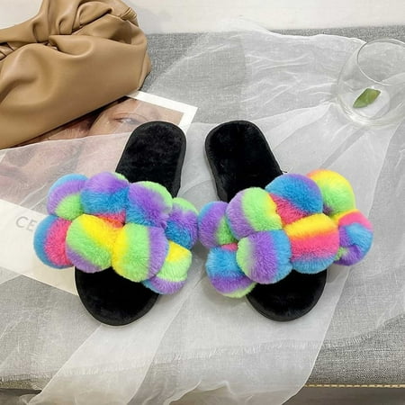 Summer Savings! Zpanxa Slippers for Women Fashion Ladies Rainbow Plush Slippers Home Ladies Flip Flops Cotton Slippers Women Shoes Slippers Flip Flops for Women Blue 39
Summer Savings! Zpanxa Slippers for Women Fashion Ladies Rainbow Plush Slippers Home Ladies Flip Flops Cotton Slippers Women Shoes Slippers Flip Flops for Women Blue 39