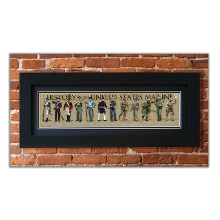 Marine - Framed 2” Black Double Matted Flat Molding 6 x 24”