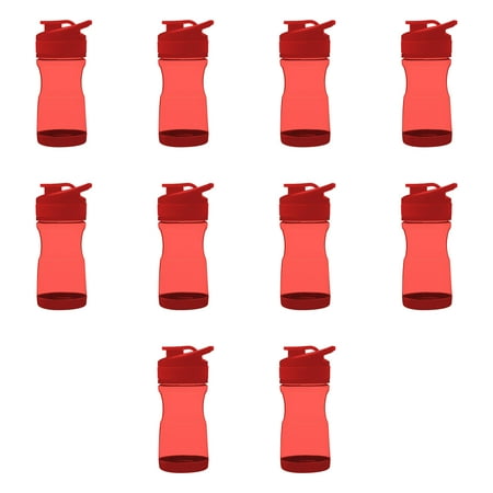 10 Brawny Plastic Water Bottles with Flip Lid Set 20 oz. - Silicone Grip Spill Resistant BPA Free - Red
10 Brawny Plastic Water Bottles with Flip Lid Set 20 oz. - Silicone Grip Spill Resistant BPA Free - Red