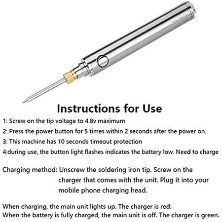 Soldering Iron 5V 8W USB Welding Wireless Charging Professional Adjustable Temperature Repair Tool Durable Safe Portable Heat Resistant Mini Electric
Soldering Iron 5V 8W USB Welding Wireless Charging Professional Adjustable Temperature Repair Tool Durable Safe Portable Heat Resistant Mini Electric